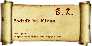 Bodzási Kinga névjegykártya